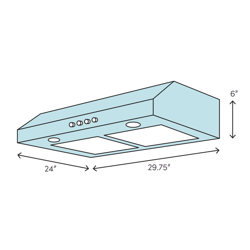 Windster WS48 Series 30 Inches 500 Cubic Feet Per Minute CFM Ducted